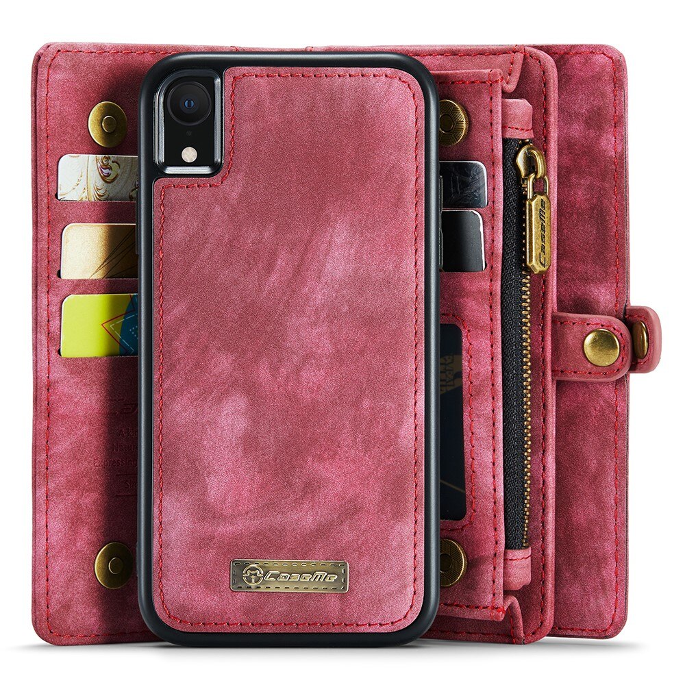 Étui portefeuille multi-cartes iPhone Xr, Rouge