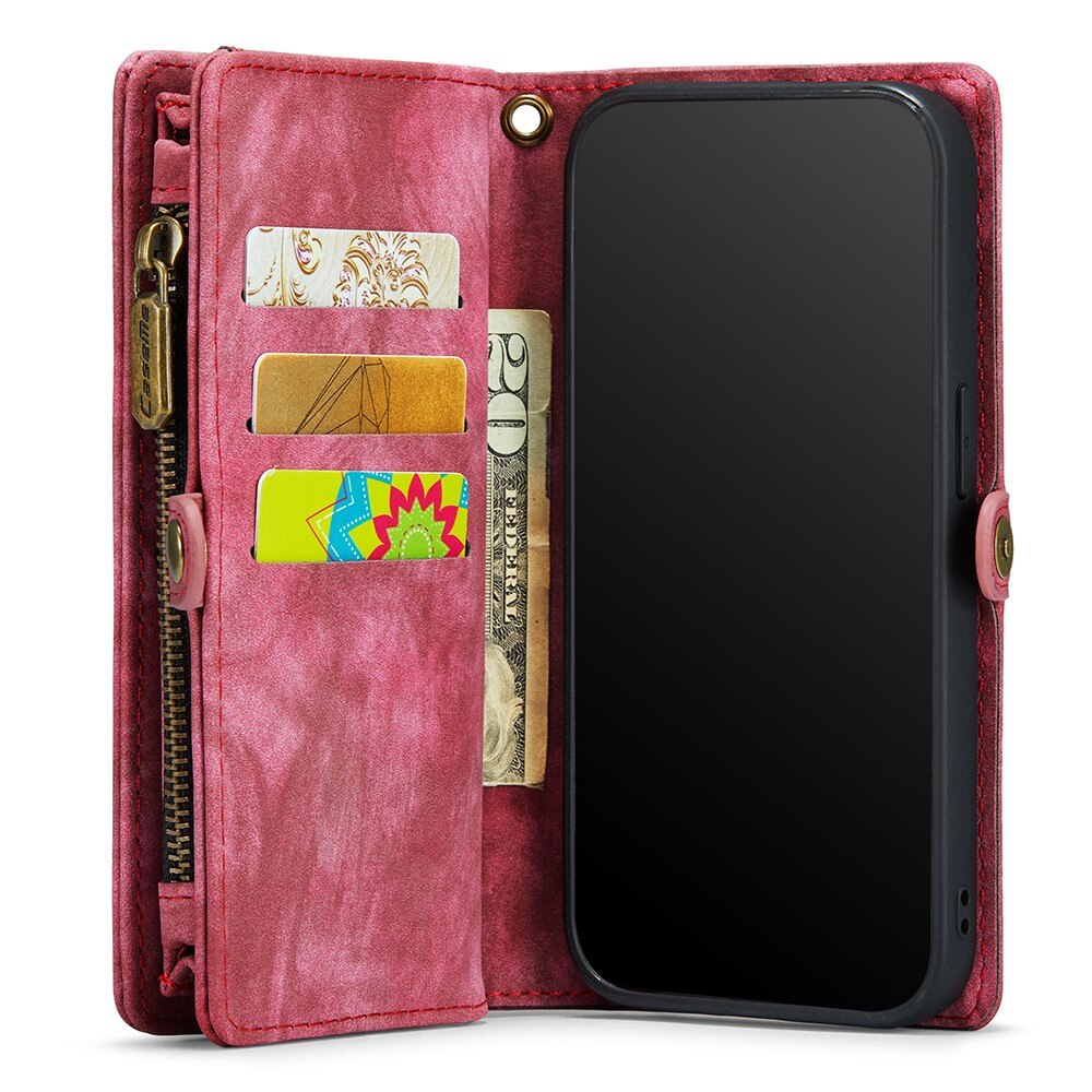 Étui portefeuille multi-cartes iPhone Xr, Rouge