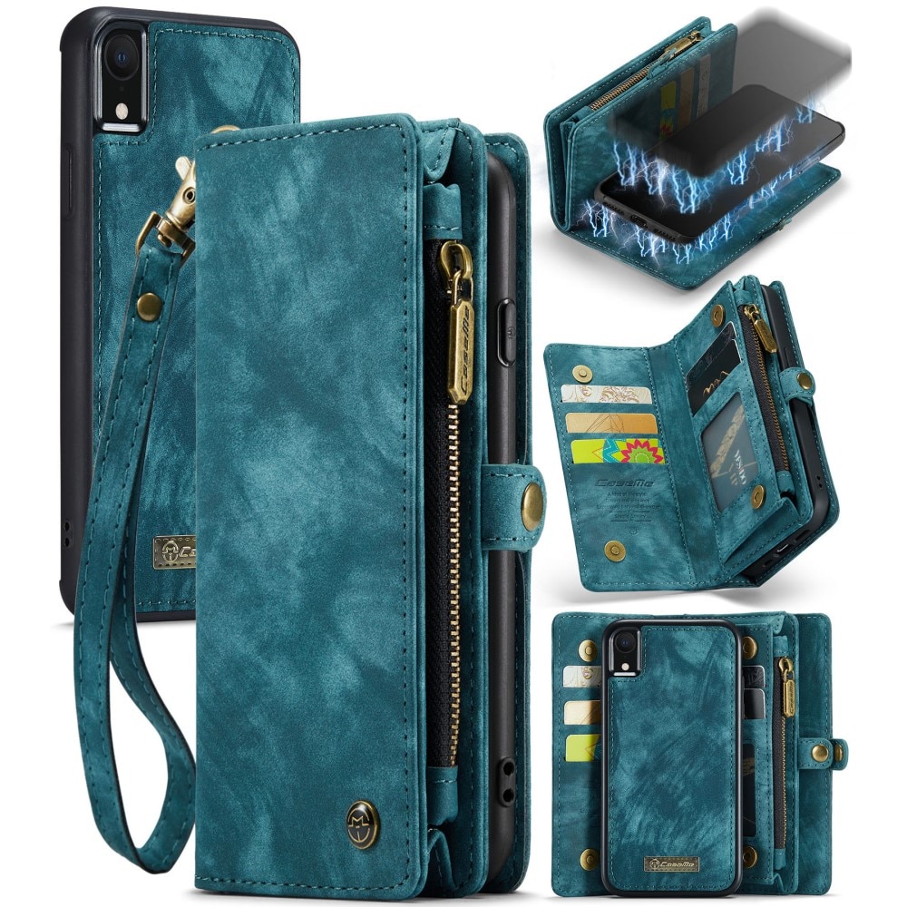 Étui portefeuille multi-cartes Apple iPhone Xr, Bleu