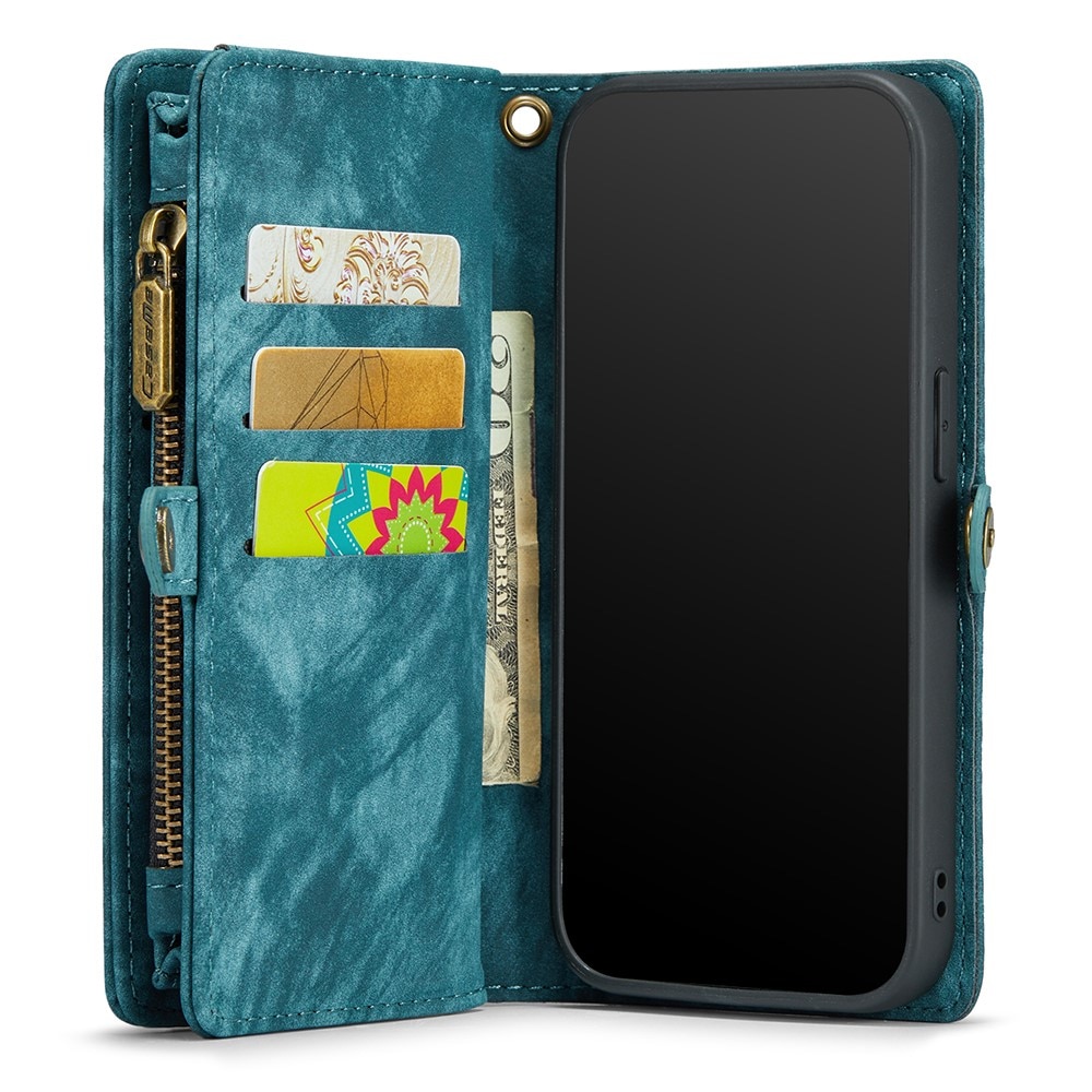 Étui portefeuille multi-cartes iPhone Xr Bleu