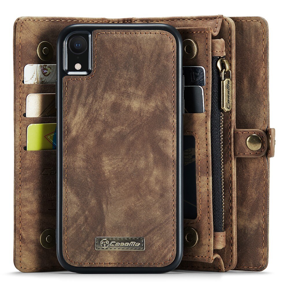 Étui portefeuille multi-cartes iPhone Xr, Marron