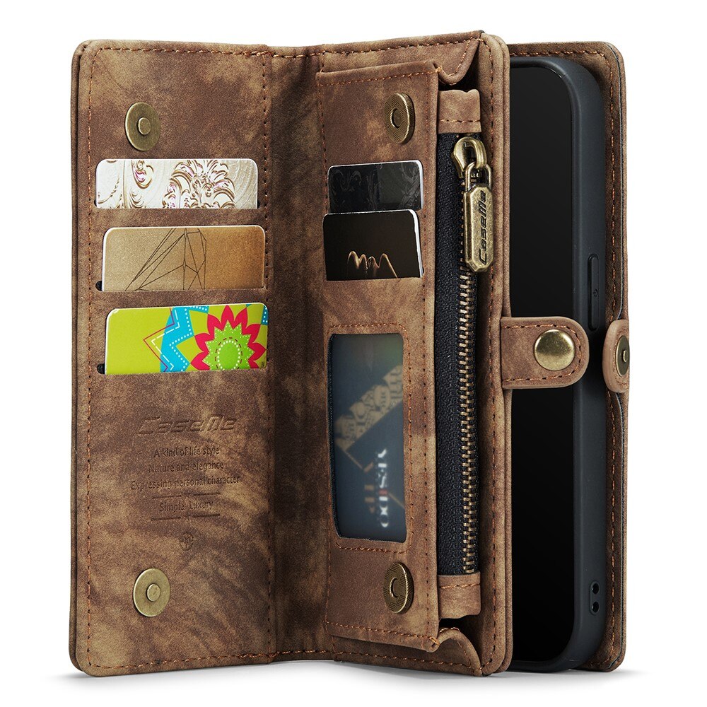 Étui portefeuille multi-cartes iPhone Xr, Marron