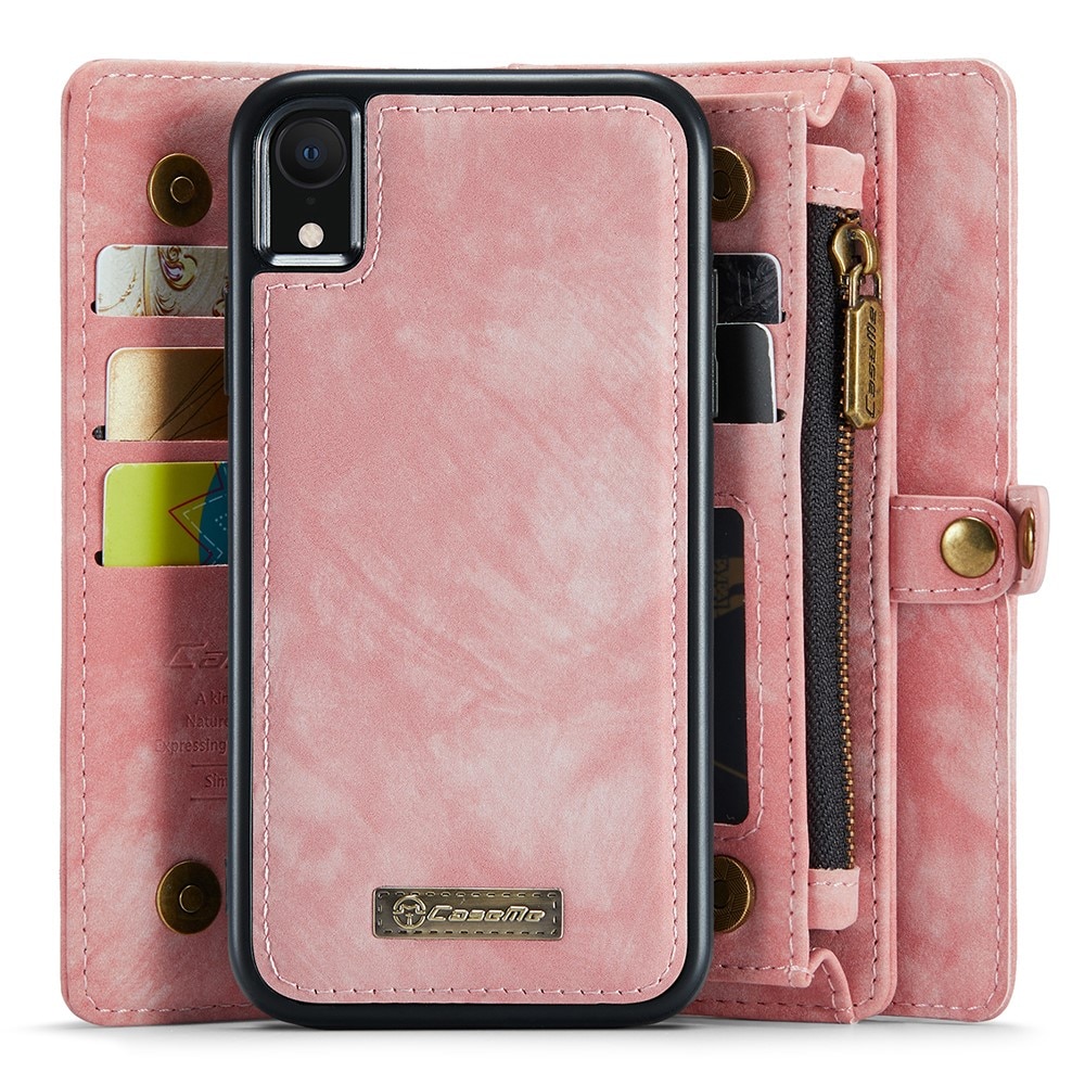 Étui portefeuille multi-cartes iPhone XR, rose