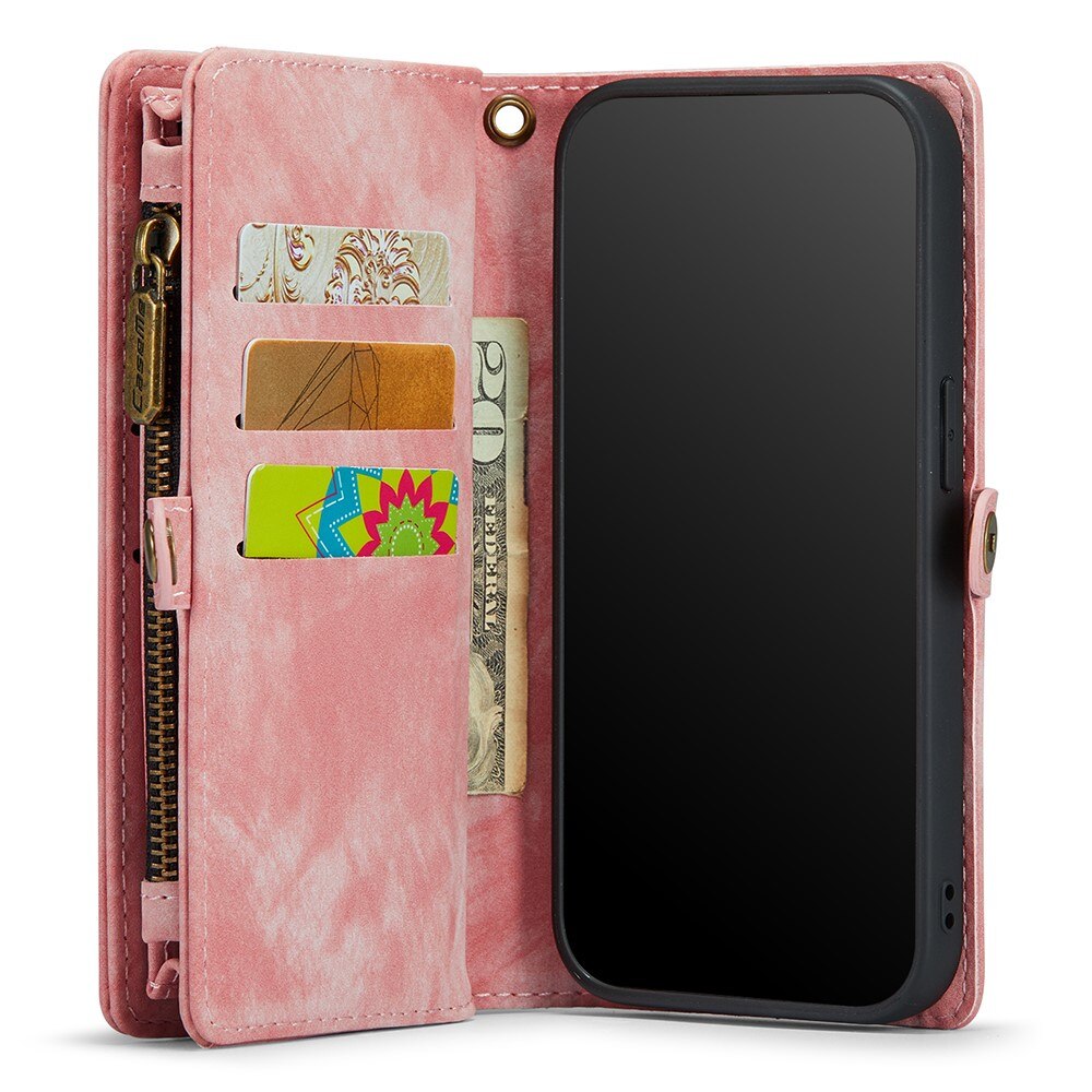 Étui portefeuille multi-cartes iPhone Xr, Rose