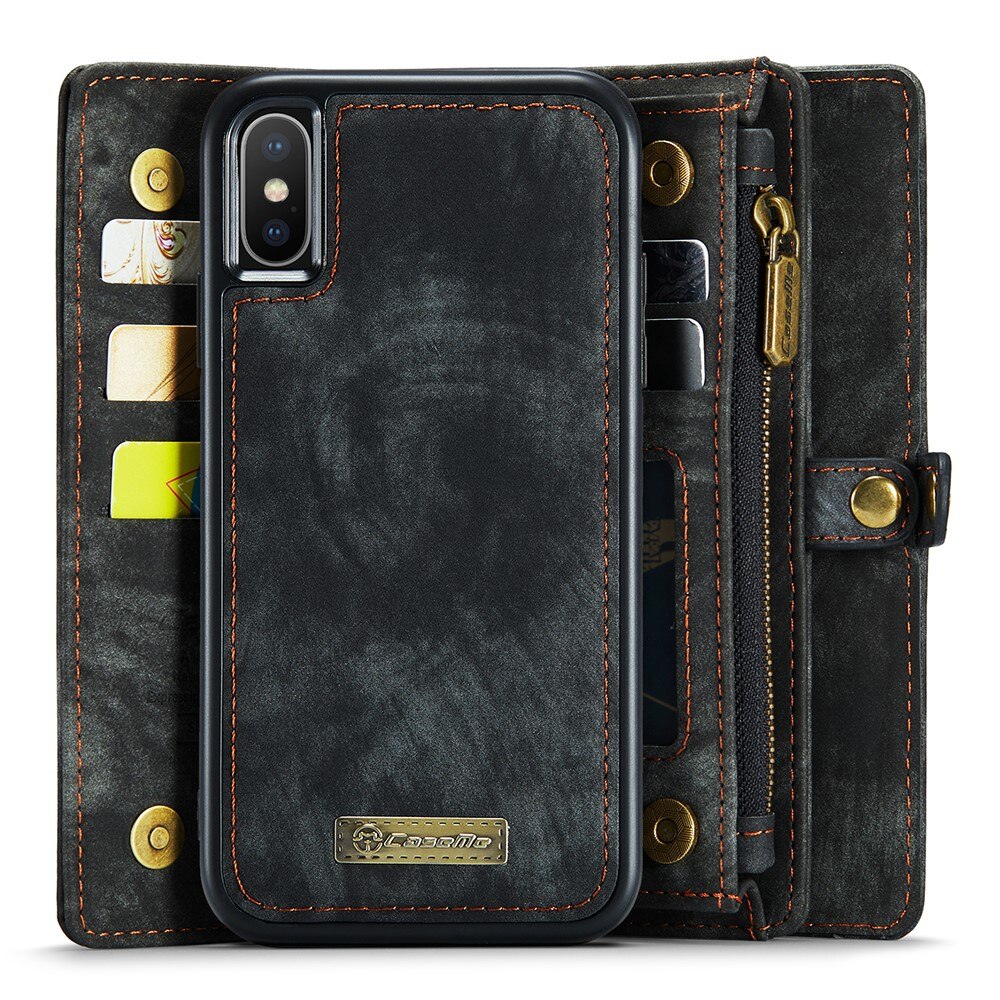 Étui portefeuille multi-cartes iPhone Xs Max, Gris