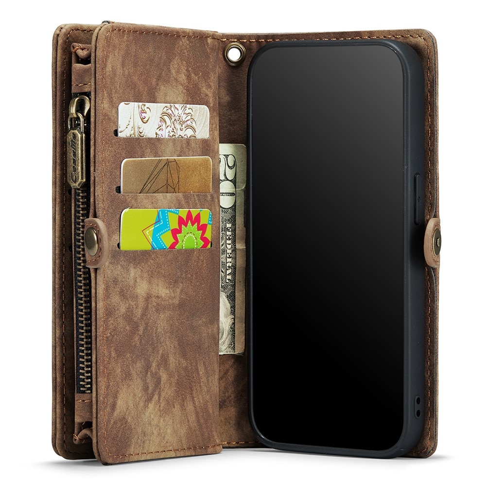 Étui portefeuille multi-cartes iPhone Xs Max Marron