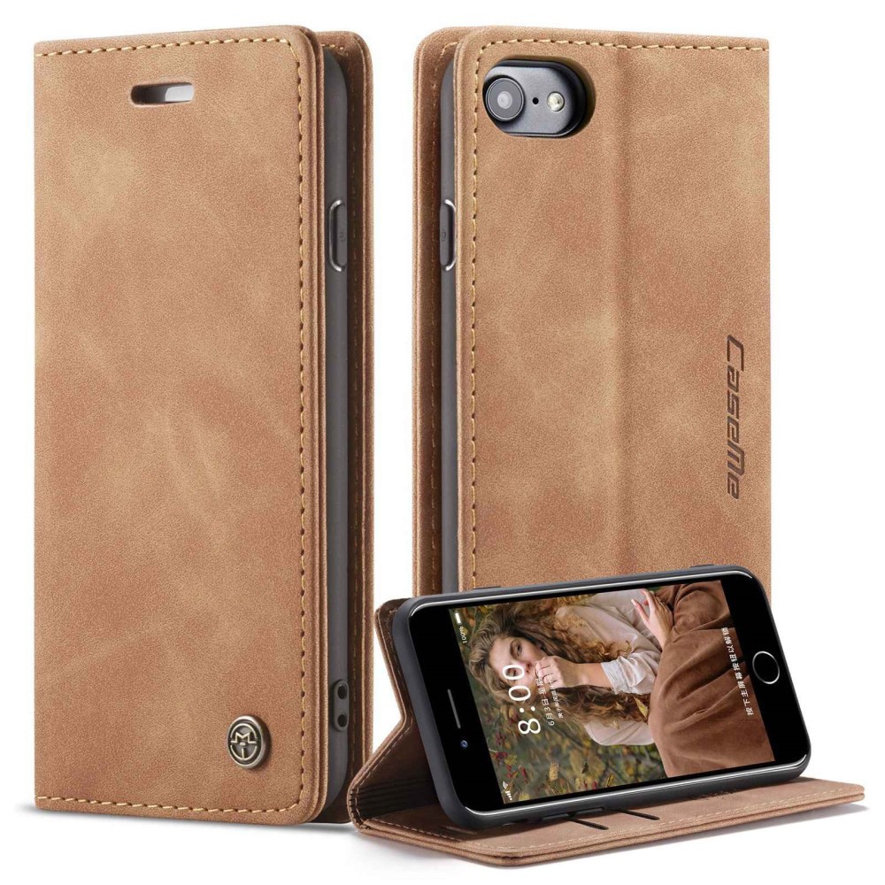 Étui portefeuille mince iPhone 8, Marron