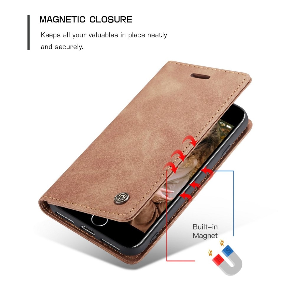 Étui portefeuille mince iPhone 7, Marron