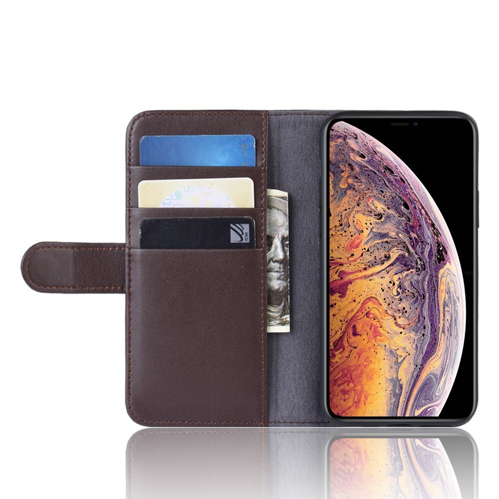 Étui en cuir veritable iPhone 11 Pro Max, Marron