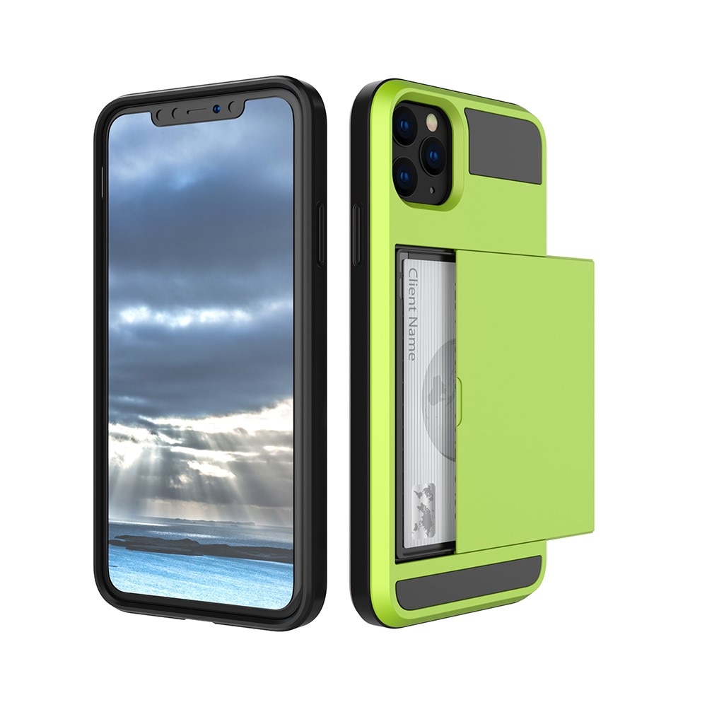 Coque à cartes iPhone 11, vert clair