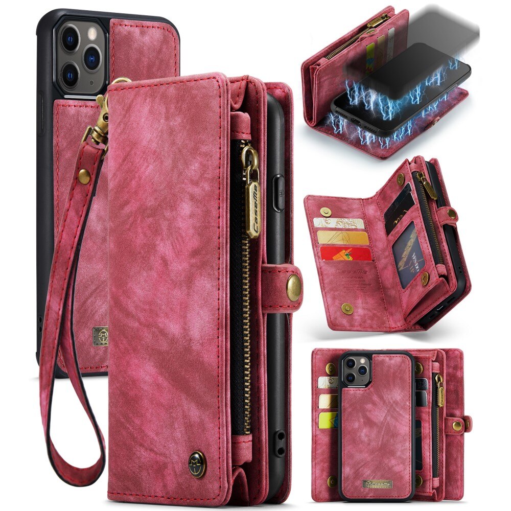 Étui portefeuille multi-cartes iPhone 11 Pro Max Rouge