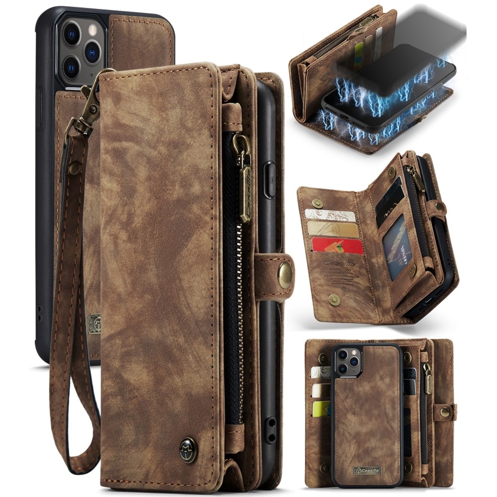 Étui portefeuille multi-cartes iPhone 11 Pro Max, Marron