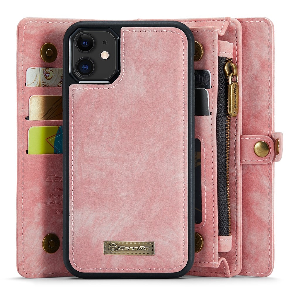 Étui portefeuille multi-cartes iPhone 11, rose