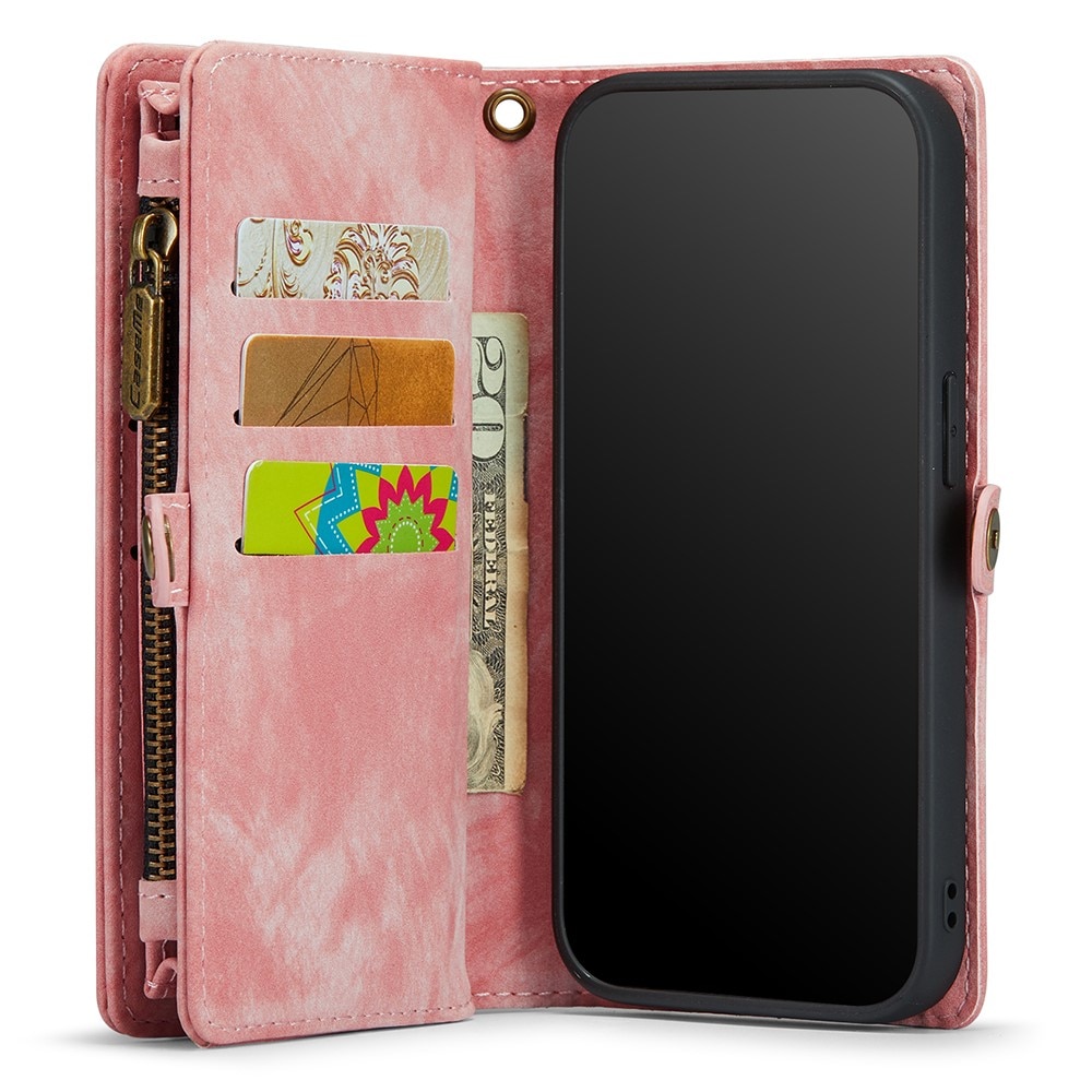 Étui portefeuille multi-cartes iPhone 11, rose