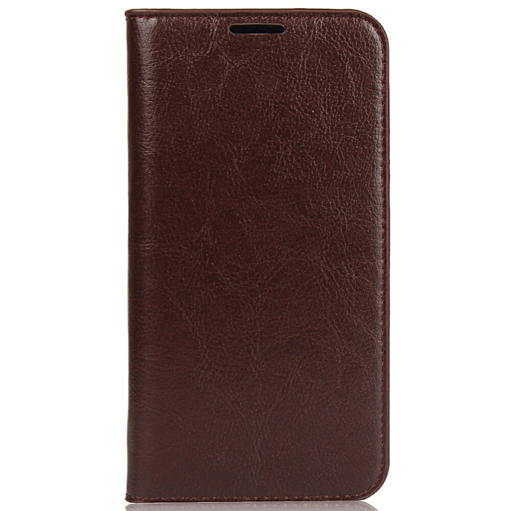 Coque portefeuille en cuir Veritable iPhone Xr, Marron foncé