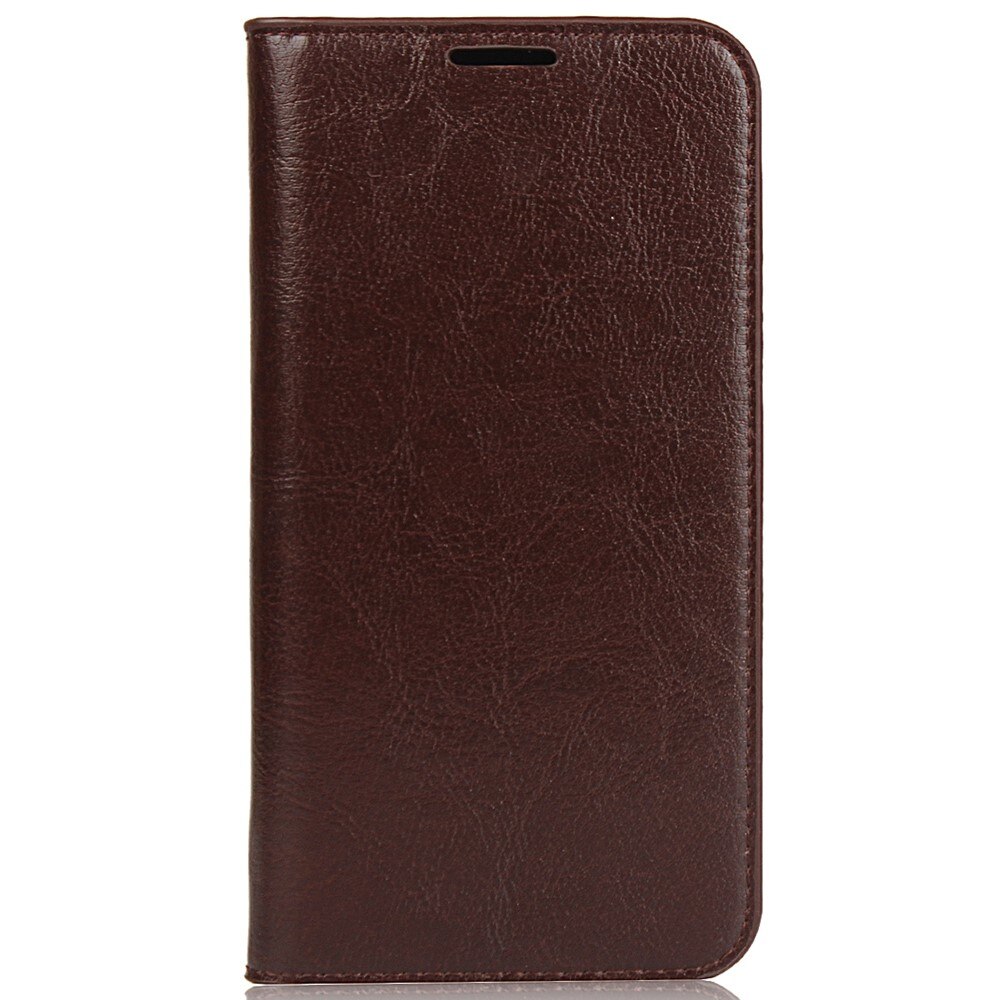 Coque portefeuille en cuir Veritable iPhone 11, marron foncé