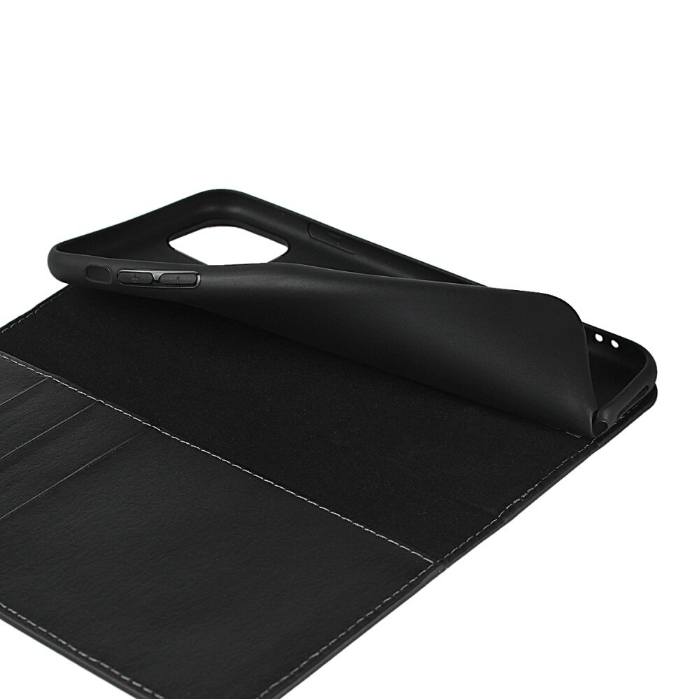 Coque portefeuille en cuir Veritable iPhone 11 Pro, noir