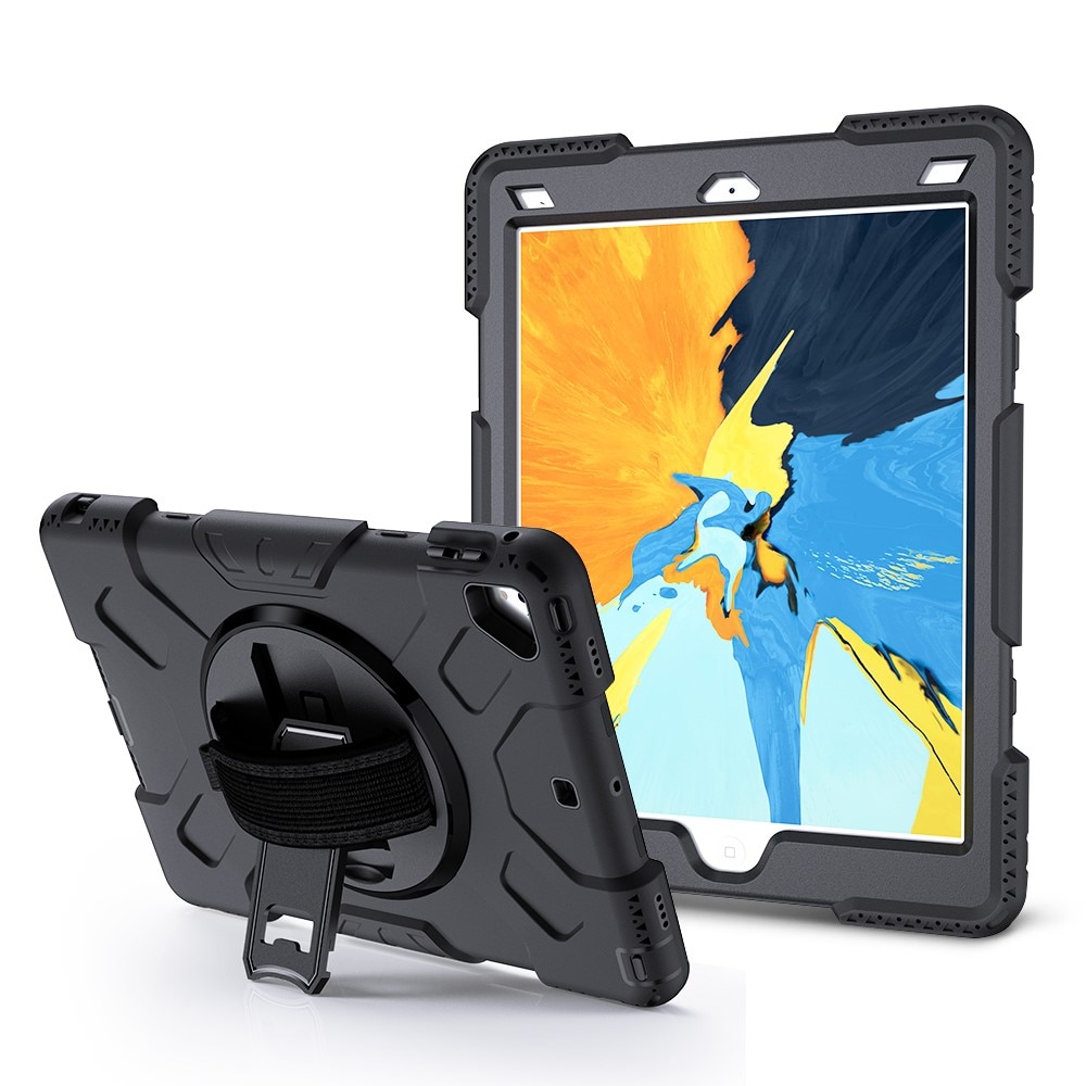 Coque hybride antichoc avec bandoulière iPad 9.7 6th Gen (2018), noir