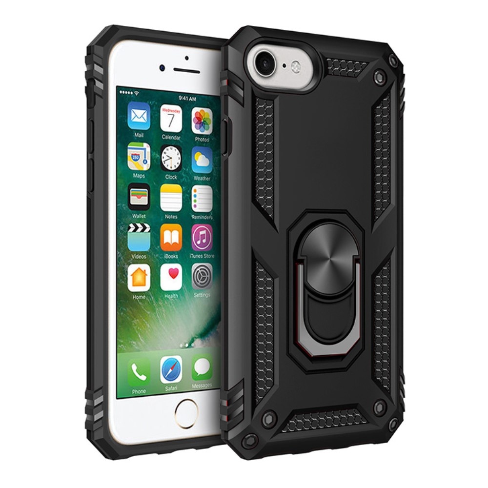 Coque hybride Tech Ring iPhone 8, noir