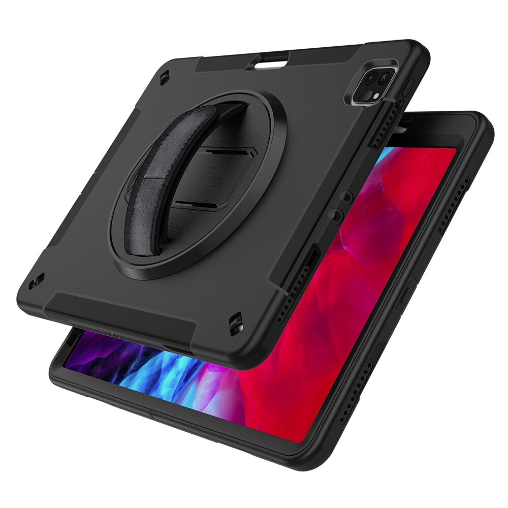 Coque hybride antichoc avec bandoulière iPad Pro 12.9 4th Gen (2020), noir