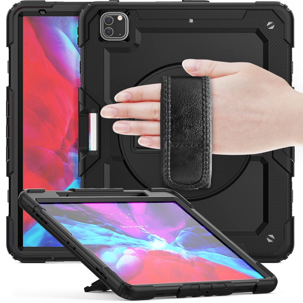 Full Protection Coque hybride antichoc avec bandoulière iPad Pro 12.9 6th Gen (2022), noir