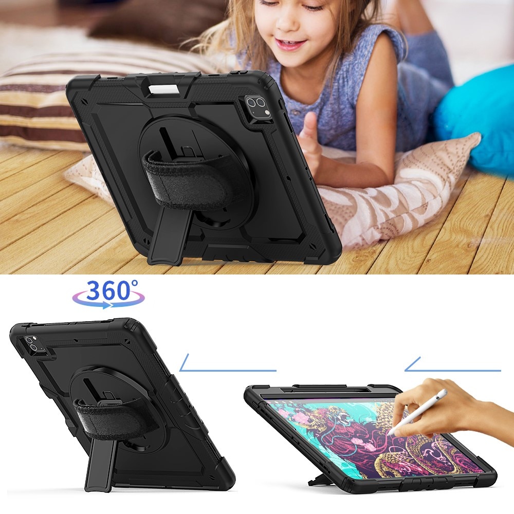 Full Protection Coque hybride antichoc avec bandoulière iPad Pro 12.9 3rd Gen (2018), noir