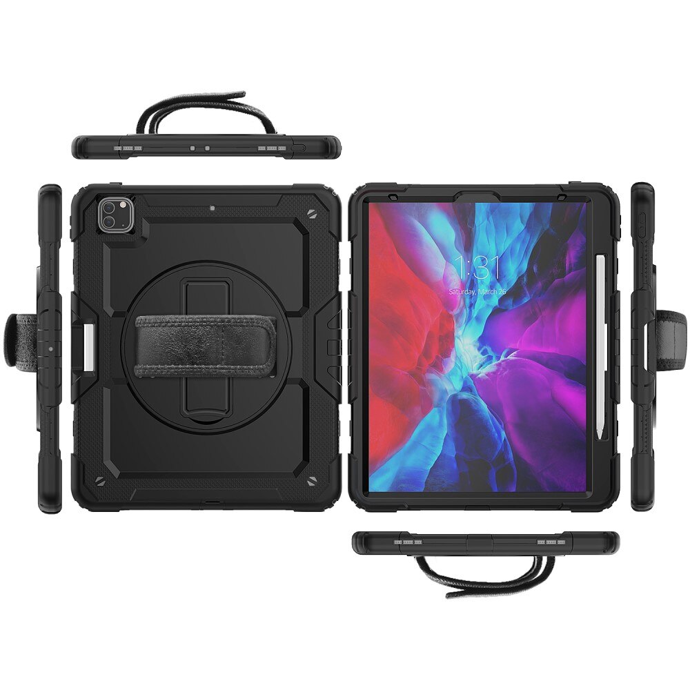 Full Protection Coque hybride antichoc avec bandoulière iPad Pro 12.9 3rd Gen (2018), noir