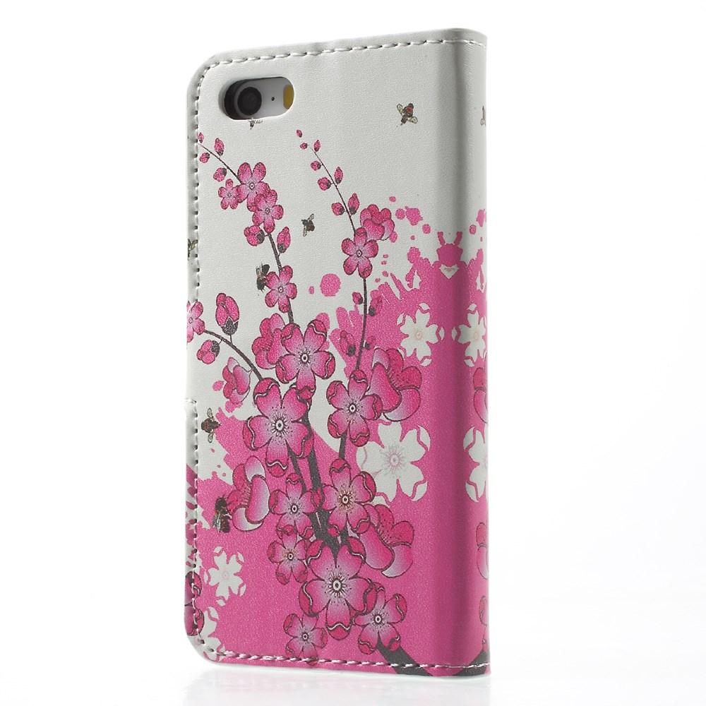 Étui portefeuille iPhone 5/5S/SE Fleur de cerisier