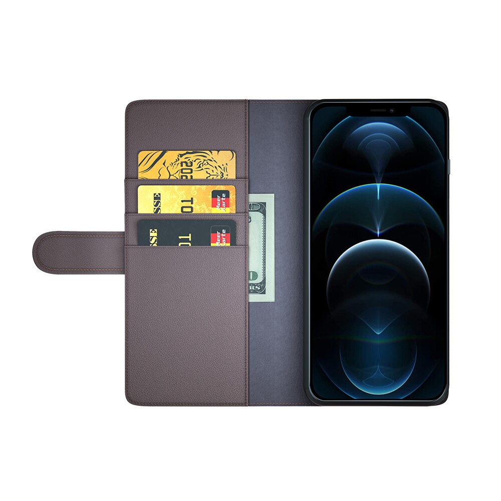 Étui en cuir veritable iPhone 12 Pro Max, Marron