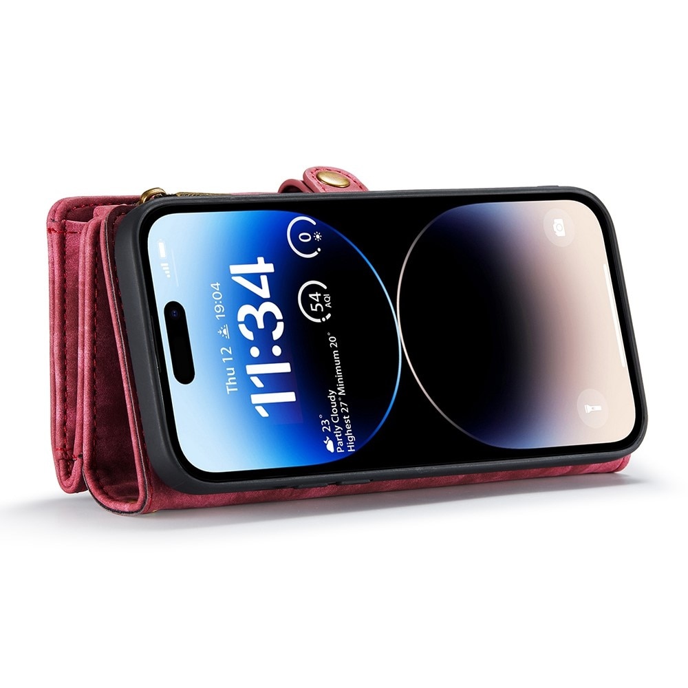 Étui portefeuille multi-cartes iPhone 12 Pro Max Rouge