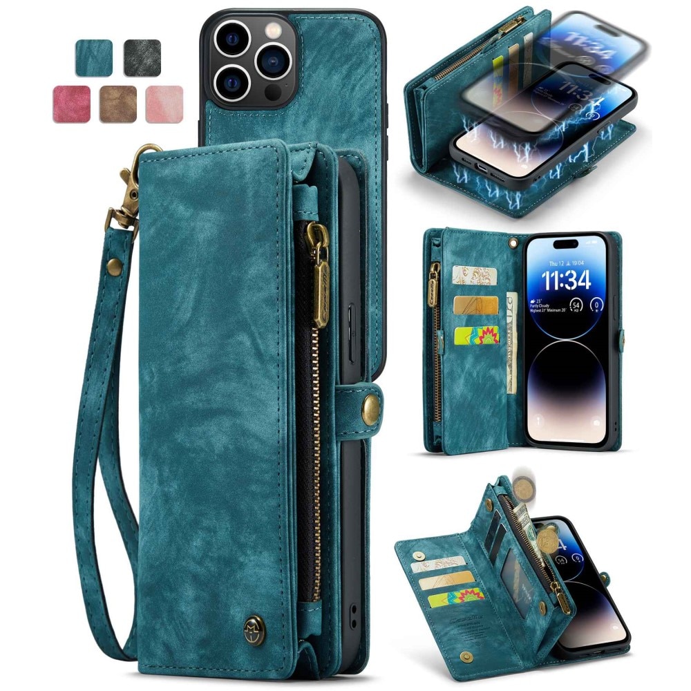 Étui portefeuille multi-cartes iPhone 12 Pro Max, Bleu
