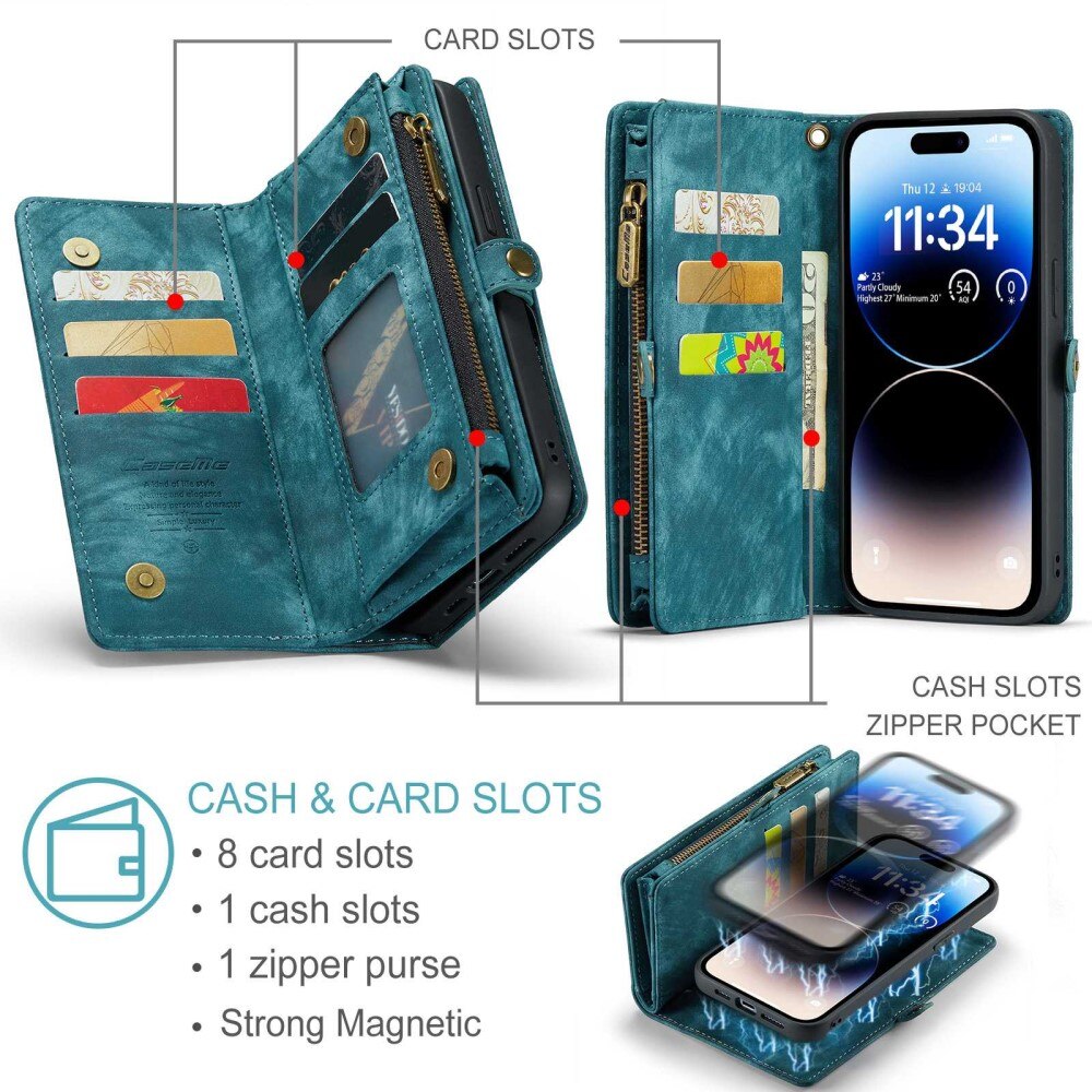 Étui portefeuille multi-cartes iPhone 12 Pro Max Bleu