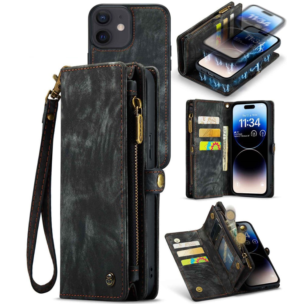 Étui portefeuille multi-cartes iPhone 12/iPhone 12 Pro, Gris