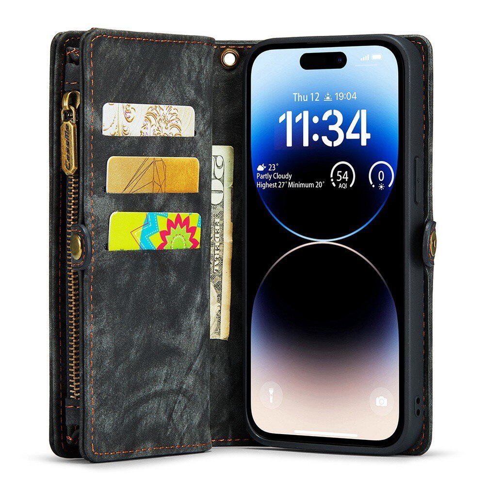 Étui portefeuille multi-cartes iPhone 12/iPhone 12 Pro, Gris