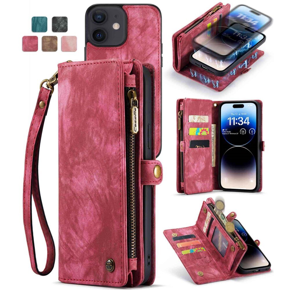 Étui portefeuille multi-cartes iPhone 12/12 Pro Rouge