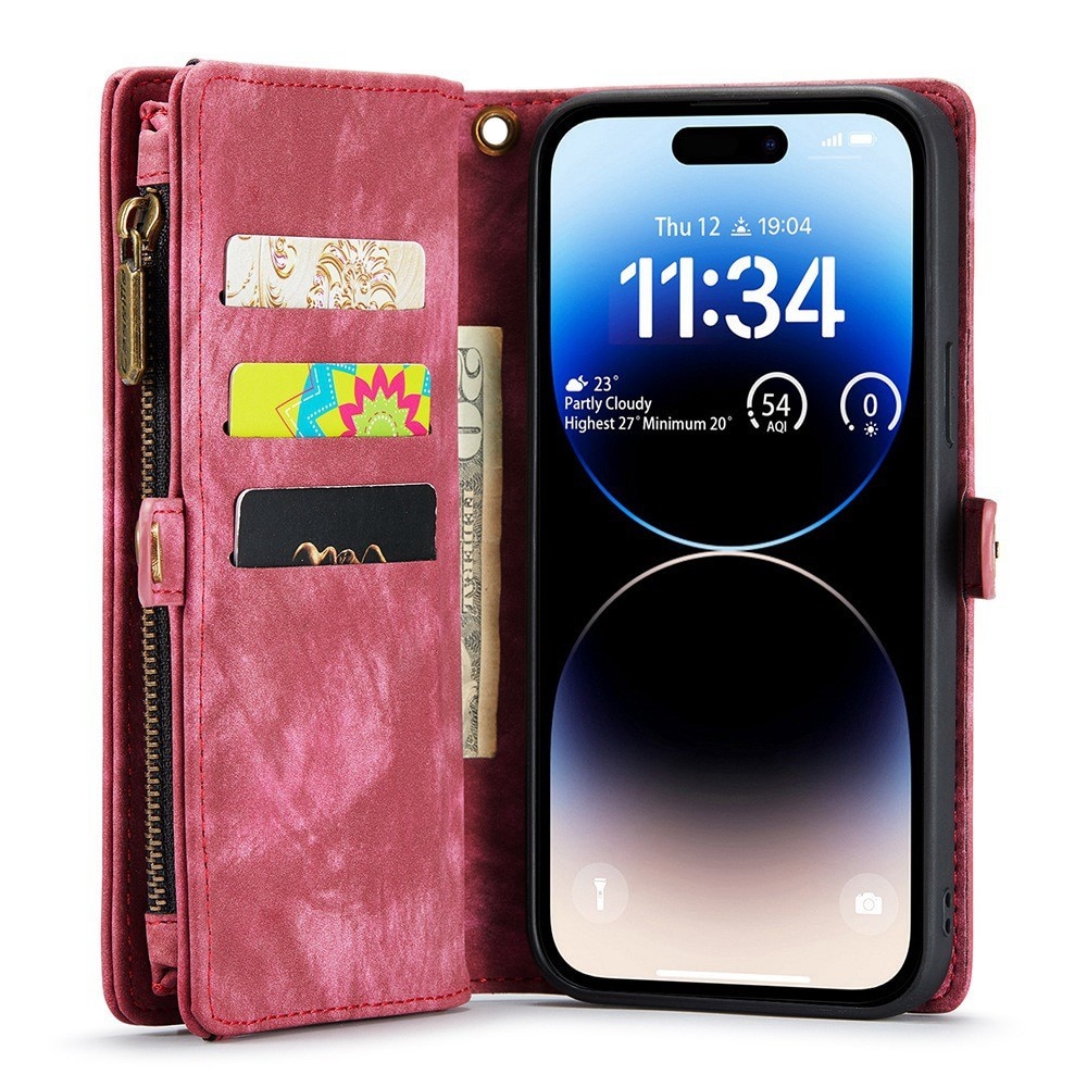 Étui portefeuille multi-cartes iPhone 12/iPhone 12 Pro, Rouge