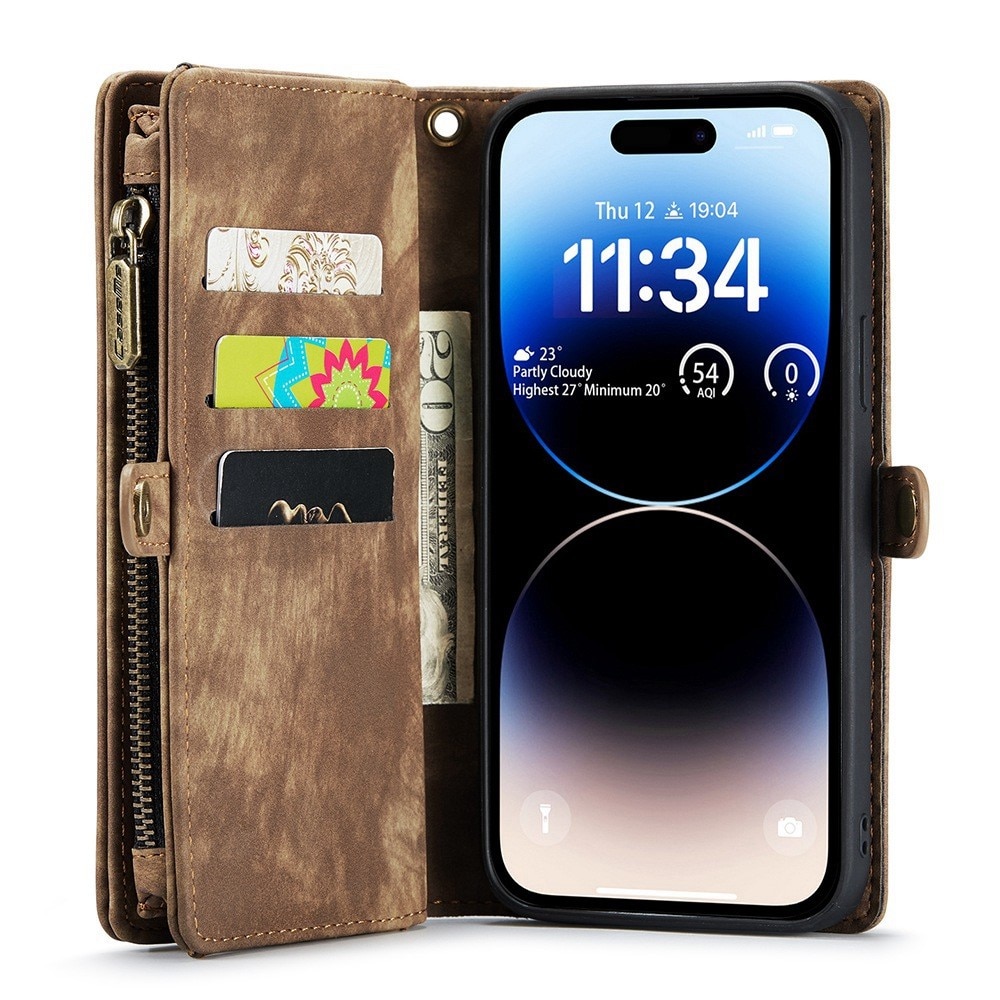 Étui portefeuille multi-cartes iPhone 12/iPhone 12 Pro, Marron