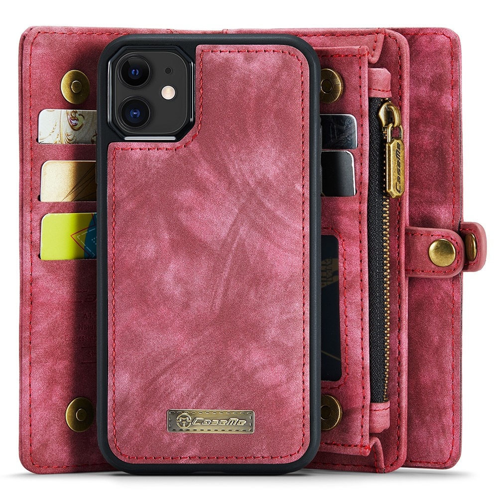 Étui portefeuille multi-cartes iPhone 12 Mini, Rouge