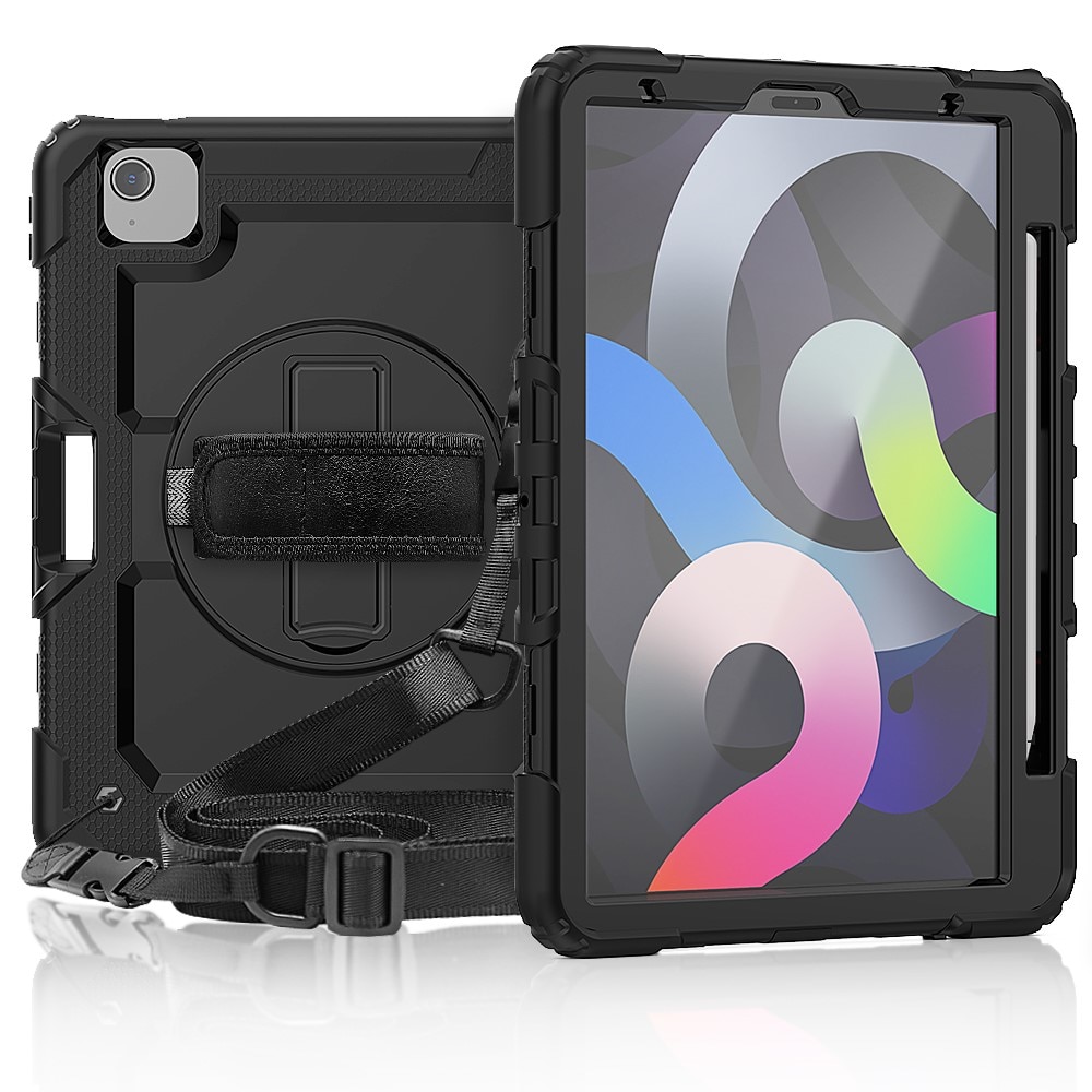 Full Protection Coque hybride antichoc avec bandoulière iPad Air 10.9 5th Gen (2022), noir