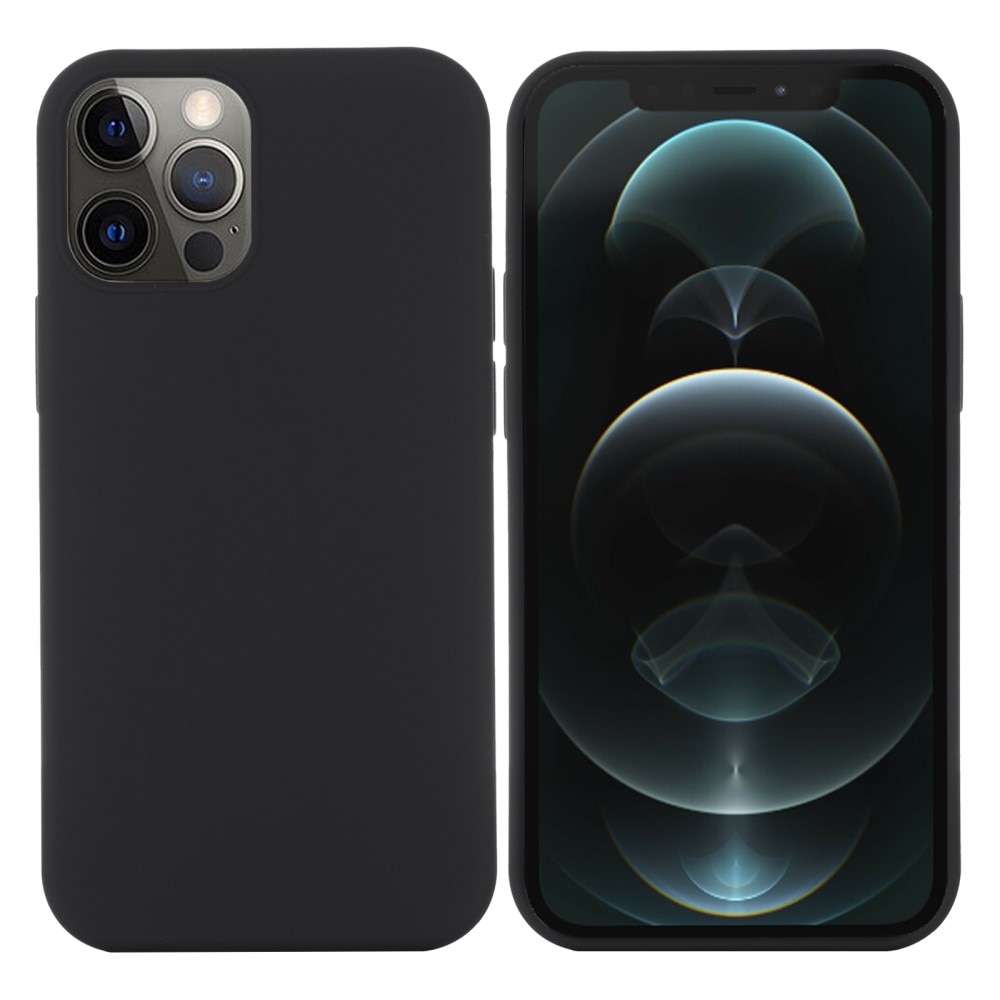 Coque en silicone MagSafe iPhone 12/12 Pro, noir