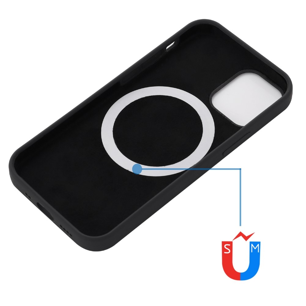 Coque en silicone MagSafe iPhone 12/12 Pro, noir