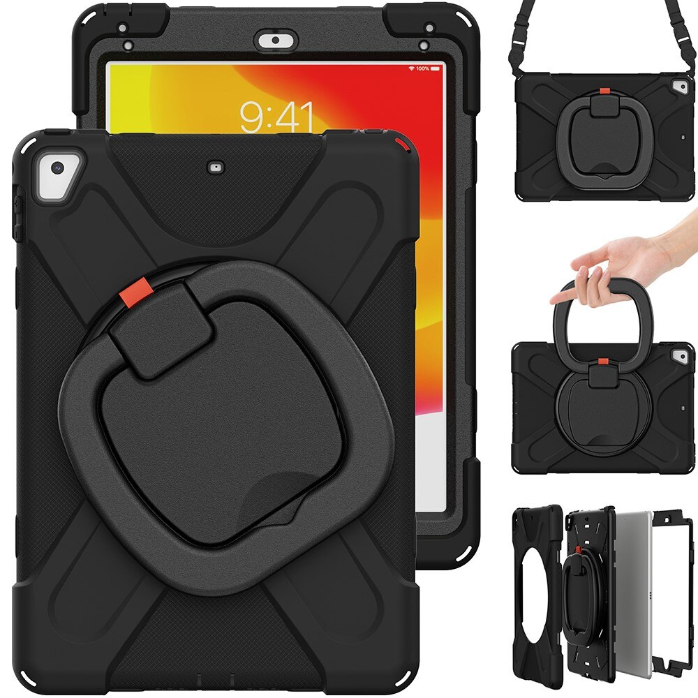 Coque hybride avec béquille et bandoulière iPad Air 9.7 1st Gen (2013), noir