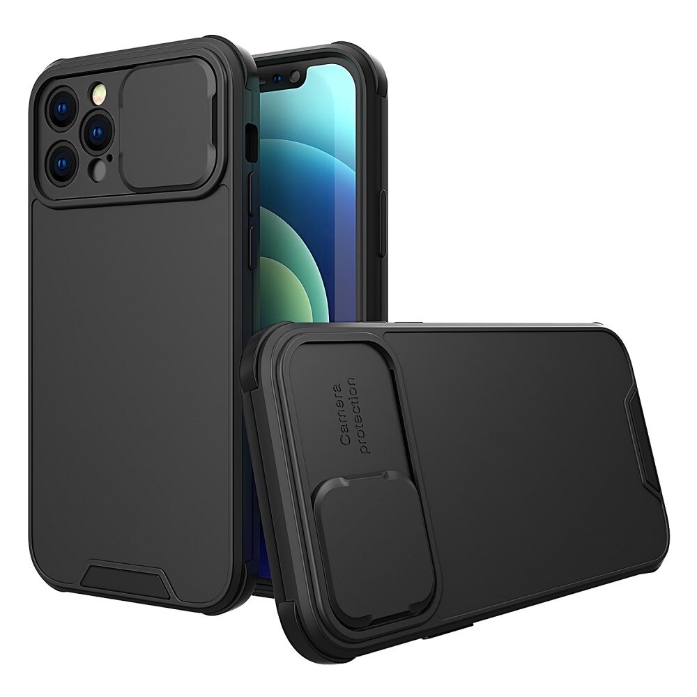 Coque avec protection pour caméra iPhone 12 Pro Noir