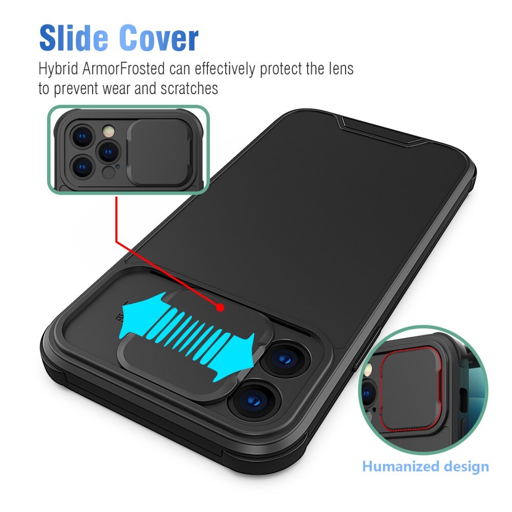 Coque avec protection pour caméra iPhone 12 Pro Noir