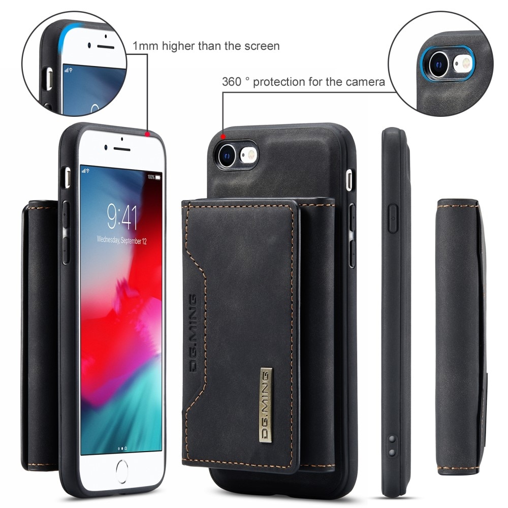 Coque Magnetic Card Slot iPhone SE 2022, Noir