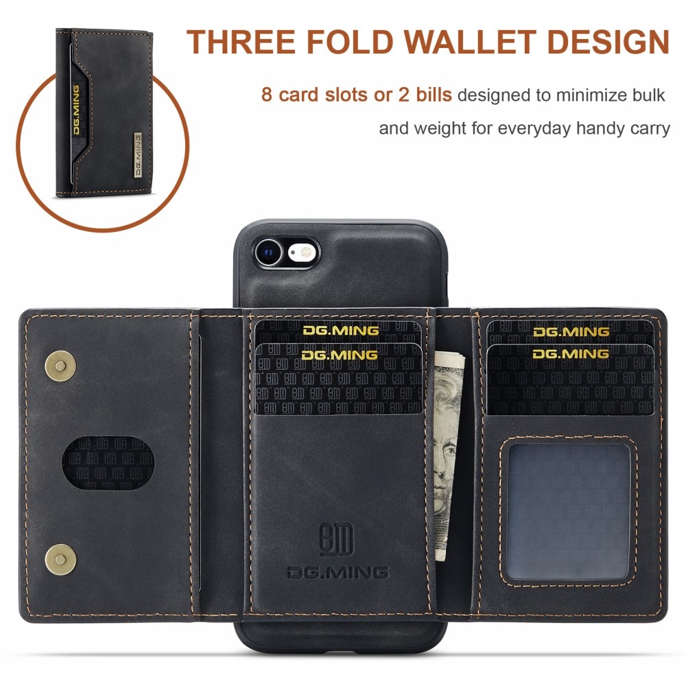 Coque Magnetic Card Slot iPhone SE (2022) Black