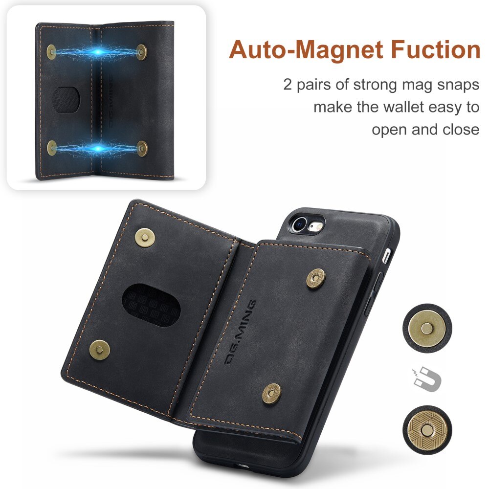 Coque Magnetic Card Slot iPhone SE 2022, Noir