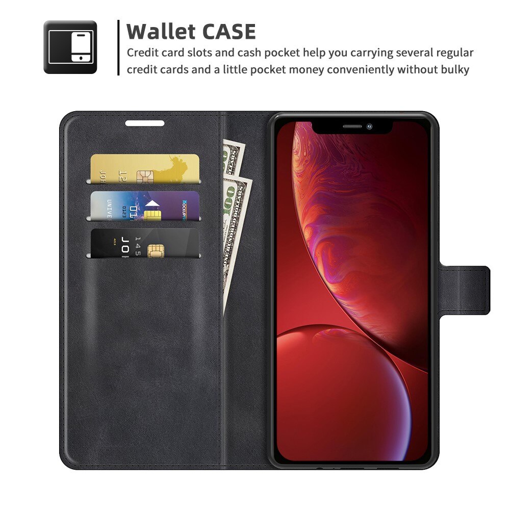 Étui portefeuille Leather Wallet iPhone 13 Mini Black