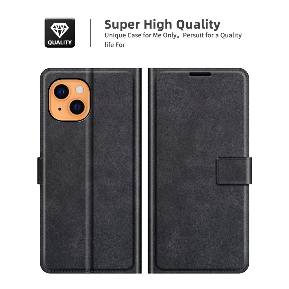 Étui portefeuille Leather Wallet iPhone 13 Mini Black