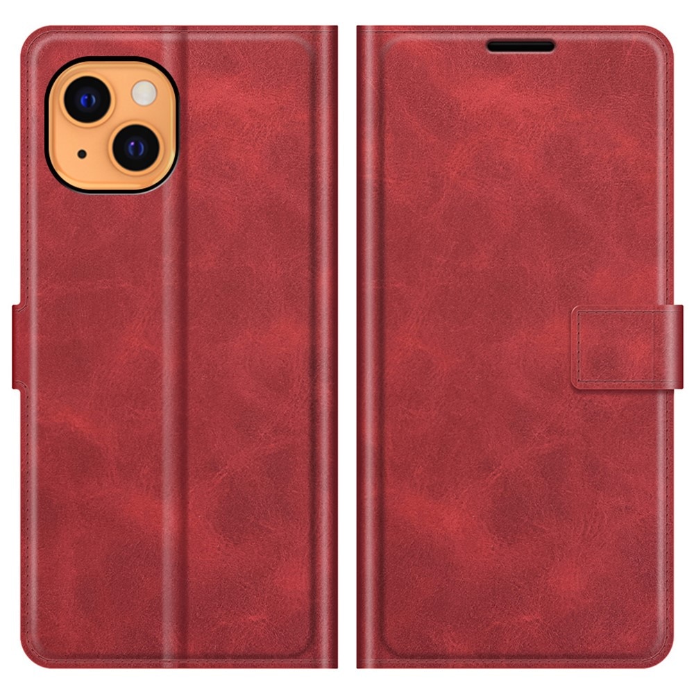 Étui portefeuille Leather Wallet iPhone 13 Mini Red